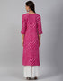 Traditional Function Wear Heavy Rayon Readymade Kurti With Bottom Collection Pink Rayon Palazzo Straight Back View