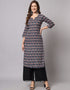 Traditional Function Wear Heavy Rayon Readymade Kurti With Bottom Collection Multi Rayon Palazzo Straight Front View