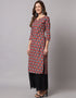 Traditional Function Wear Heavy Rayon Readymade Kurti With Bottom Collection Multi Rayon Palazzo Straight Close-up View