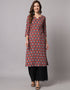 Traditional Function Wear Heavy Rayon Readymade Kurti With Bottom Collection Multi Rayon Palazzo Straight Front View