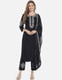 Traditional Function Wear Heavy Rayon Readymade Salwar Suit Collection Black Rayon Pant Straight Front View