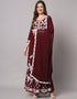 Traditional Function Wear Heavy Rayon Readymade Salwar Suit Collection Wine Rayon Pant Straight Close-up View