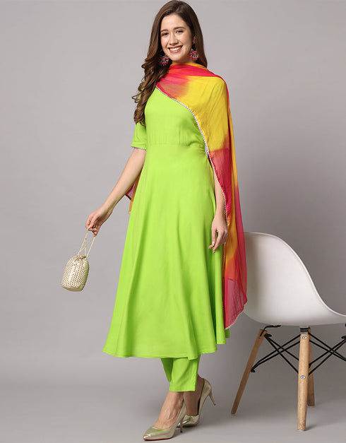 Traditional Function Wear Heavy Rayon Readymade Salwar Suit Collection Radium Rayon Pant Straight Close-up View