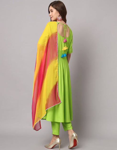 Traditional Function Wear Heavy Rayon Readymade Salwar Suit Collection Radium Rayon Pant Straight Side View