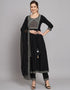 Traditional Function Wear Heavy Rayon Readymade Salwar Suit Collection Black Rayon Pant Straight Front View