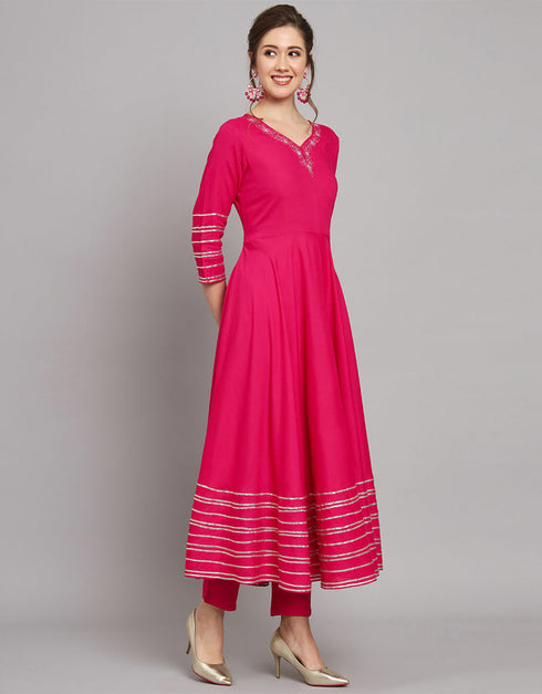 Traditional Function Wear Heavy Rayon Readymade Salwar Suit Collection Pink Rayon Pant Straight Back View