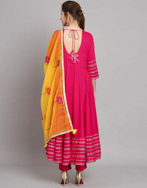 Traditional Function Wear Heavy Rayon Readymade Salwar Suit Collection Pink Rayon Pant Straight Side View