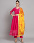 Traditional Function Wear Heavy Rayon Readymade Salwar Suit Collection Pink Rayon Pant Straight Front View