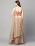 Designer Wedding Wear Heavy Net Lehenga Choli Collection Beige Net Lehenga Choli Close-up View