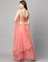 Designer Wedding Wear Heavy Net Lehenga Choli Collection Pink Net Lehenga Choli Close-up View