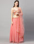 Designer Wedding Wear Heavy Net Lehenga Choli Collection Pink Net Lehenga Choli Front View
