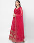 Designer Wedding Wear Heavy Georgette Lehenga Choli Collection Magenta Georgette Lehenga Choli Back View