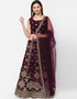 Designer Wedding Wear Heavy Georgette Lehenga Choli Collection Wine Georgette Lehenga Choli Front View