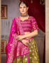 Traditional Function Wear Heavy Jacquard Silk Lehenga Choli Collection Pink Fancy Jaquard Silk Lehenga Choli Close-up View