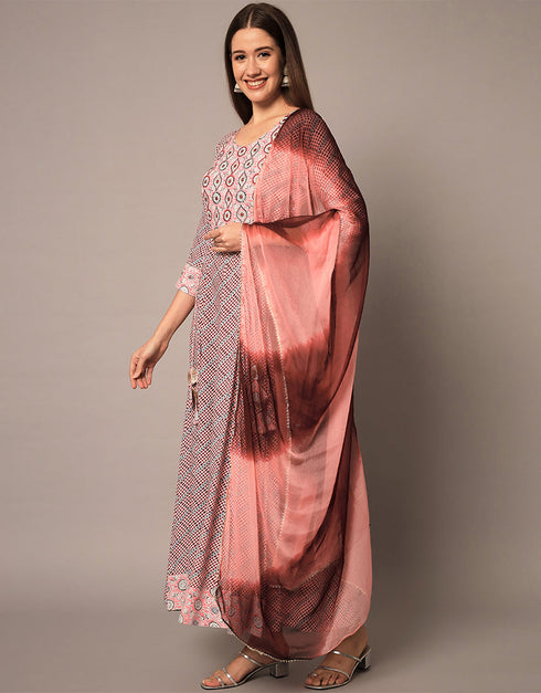 Traditional Function Wear Heavy Rayon Readymade Suit Collection Multi Rayon Pant Straight Close-up View