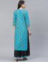 Traditional Function Wear Heavy Rayon Readymade Suit Collection Sky Rayon Palazzo Straight Back View