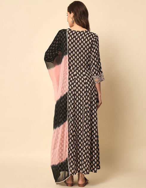 Traditional Function Wear Heavy Rayon Readymade Gown Collection Multi Rayon Gown Back View