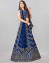 Designer Wedding Wear Heavy Net Lehenga Choli Collection Royal Blue Silk Blend Lehenga Choli Back View