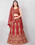 Designer Wedding Wear Heavy Net Lehenga Choli Collection Red Silk Blend Lehenga Choli Front View