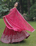 Designer Wedding Wear Faux Blooming Lehenga Choli Collection Rani Pink Faux Blooming Lehenga Choli Back View