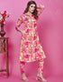 Traditional Function Wear Premium Rayon Top With Pent Collection Pink Premium Rayon Pant Suit Close-up View