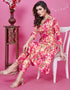 Traditional Function Wear Premium Rayon Top With Pent Collection Pink Premium Rayon Pant Suit Back View