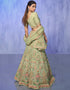 Designer Wedding Wear Heavy Lehenga Choli Collection Green Net Lehenga Choli Back View