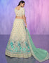 Designer Wedding Wear Heavy Lehenga Choli Collection White Georgette Lehenga Choli Front View