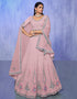 Designer Wedding Wear Heavy Lehenga Choli Collection Pink Georgette Lehenga Choli Close-up View