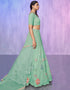 Designer Wedding Wear Heavy Lehenga Choli Collection Aqua Net Lehenga Choli Close-up View