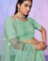 Designer Wedding Wear Heavy Lehenga Choli Collection Aqua Net Lehenga Choli Back View