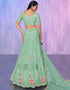 Designer Wedding Wear Heavy Lehenga Choli Collection Aqua Net Lehenga Choli Front View