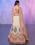 Designer Wedding Wear Heavy Lehenga Choli Collection White Velvet Lehenga Choli Front View