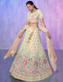 Designer Wedding Wear Heavy Lehenga Choli Collection White Georgette Lehenga Choli Back View