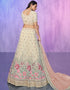 Designer Wedding Wear Heavy Lehenga Choli Collection White Georgette Lehenga Choli Front View