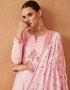 Traditional Function Wear Readymade Premium Silk Gown With Dupatta Collection Pink Premium Silk Gown Close-up View