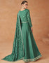 Traditional Function Wear Readymade Premium Silk Gown With Dupatta Collection Green Premium Silk Gown Back View