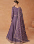 Traditional Function Wear Readymade Premium Silk Gown With Dupatta Collection Purple Premium Silk Gown Side View