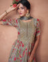 Traditional Function Wear Readymade Pure Organza Silk Gown With Dupatta Collection Grey Pure Organza Silk Gown Side View