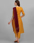 Designer Party Wear Heavy Cotton Readymade Suit Collection Mustard Cotton Pant Straight Back View