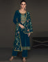Designer Party Wear Velvet Salwar Suit Collection Rama Velvet Pant Straight Front View