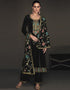 Designer Party Wear Velvet Salwar Suit Collection Black Velvet Pant Straight Front View