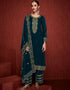 Designer Party Wear Velvet Salwar Suit Collection Rama Velvet Pant Straight Front View