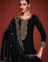 Designer Party Wear Velvet Salwar Suit Collection Black Velvet Pant Straight Close-up View