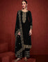 Designer Party Wear Velvet Salwar Suit Collection Black Velvet Pant Straight Front View