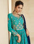 Designer Party Wear Blooming Georgette Salwar Suit Collection Sky Blooming Georgette Lehenga Suit Close-up View