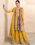Designer Party Wear Real Chinon Salwar Suit Collection Yellow Real Chinon Palazzo Suit Front View