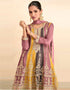 Designer Party Wear Real Chinon Salwar Suit Collection Pink Real Chinon Palazzo Suit Close-up View