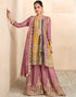 Designer Party Wear Real Chinon Salwar Suit Collection Pink Real Chinon Palazzo Suit Front View