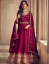 Designer Party Wear Premium Silk Salwar Suit Collection Rani Pink Premium Silk Pant Anarkali Front View